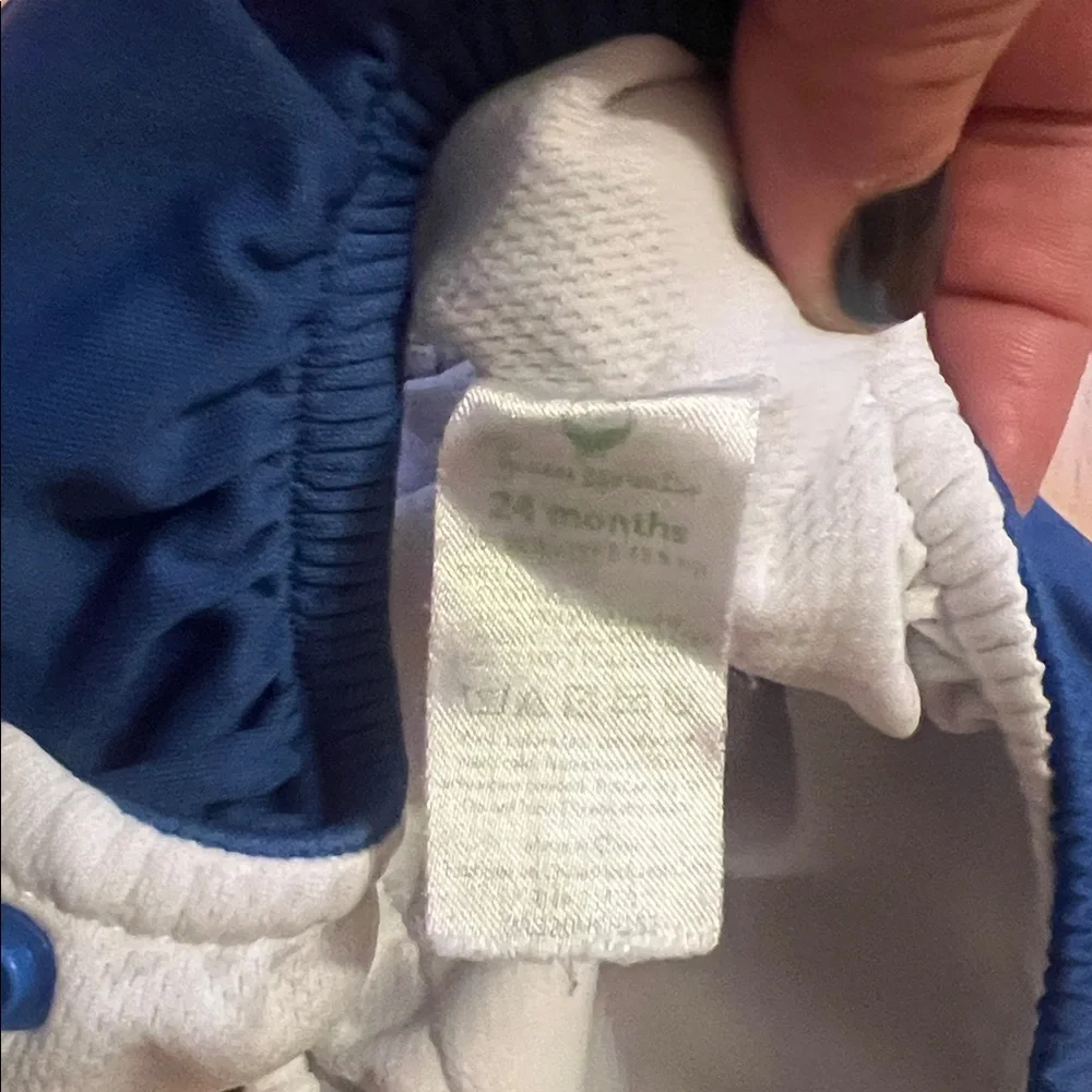 Blue Diaper Cover 24 Months with snap side closure